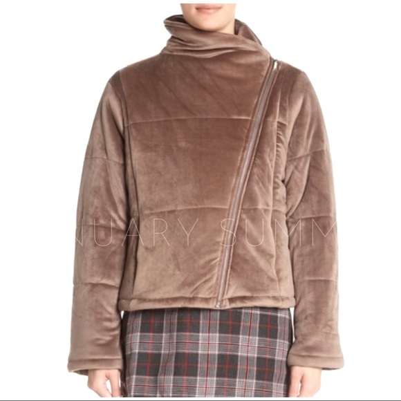 ❄️MOCHA MUSHROOM VELVET PUFFER JACKET - Picture 5 of 10